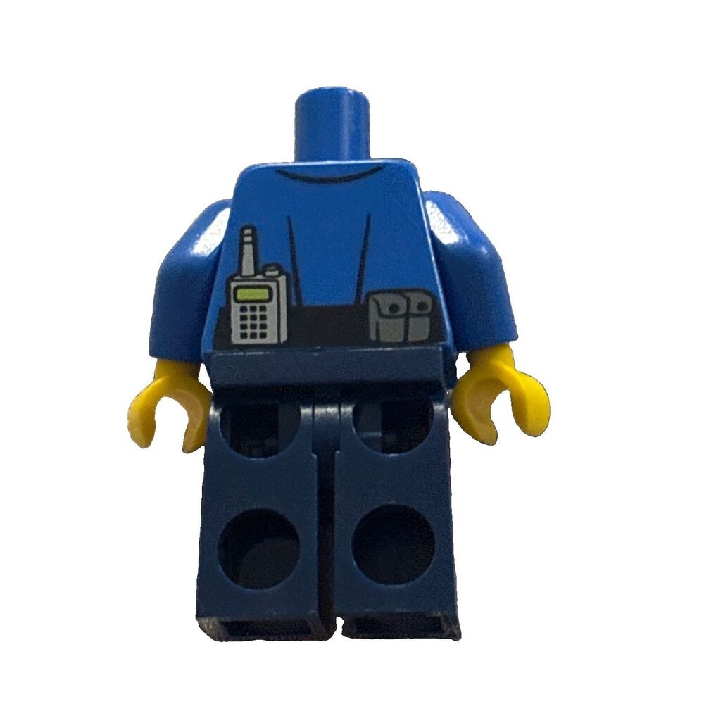 LEGO - Minifig Police Shirt Gold Badge and Buckle, Black Belt w/ Pouches Legs - Picture 2 of 2